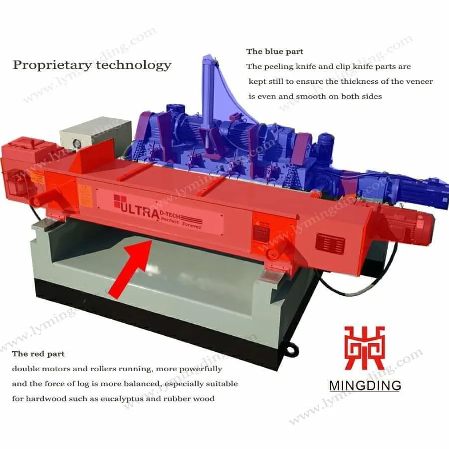 4FT 8FT 9FT Log Peeling with Cutter for Producing Plywood Machine Spindleless Heavy Duty Wood Peeling Machine Core Veneer Peeling Machine Line